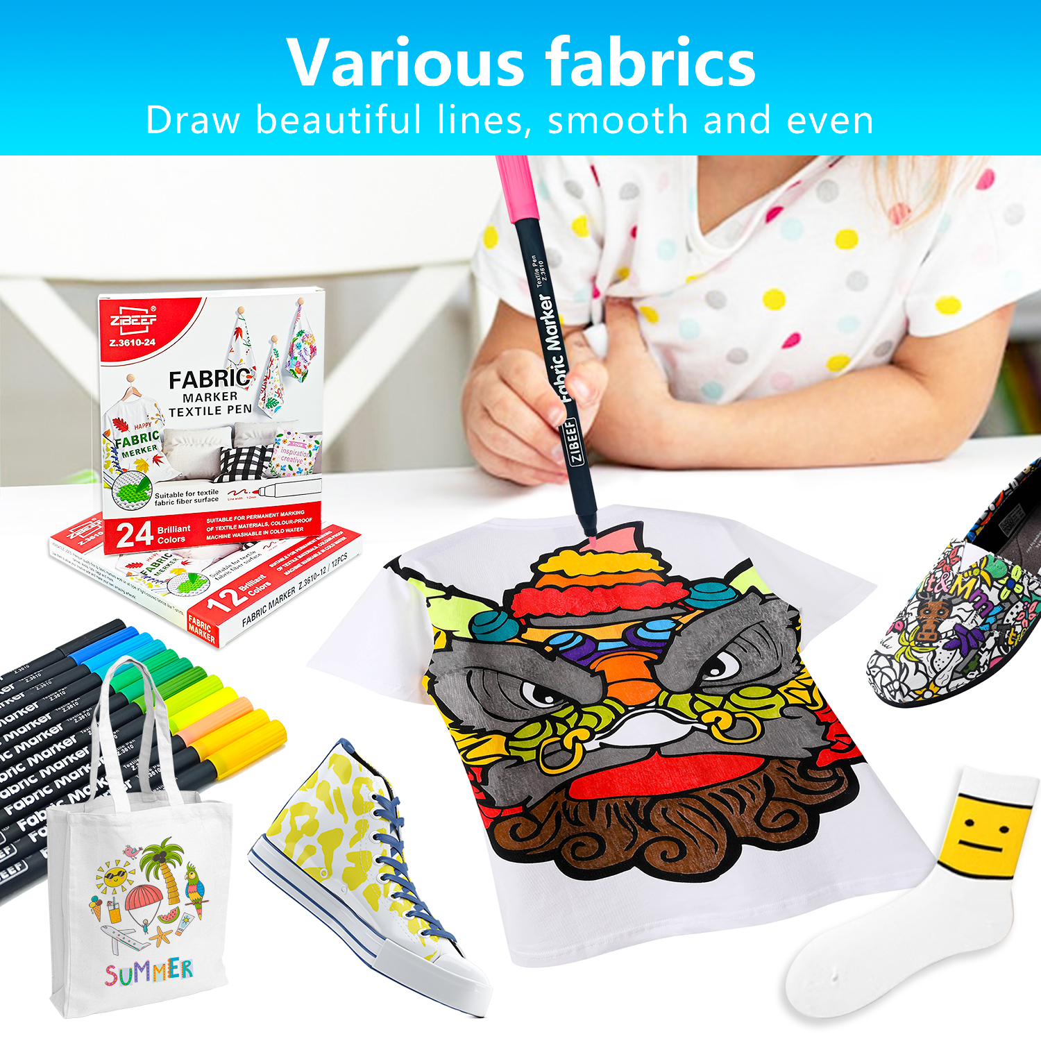 12/24 Color Fabric Markers-Fin - đánh giá và giá Correction Pen Fine