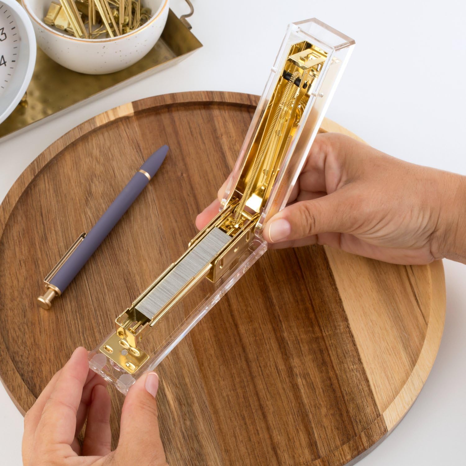 Swingline Compact Clear Acryli - đánh giá và giá Stapler Half Strip