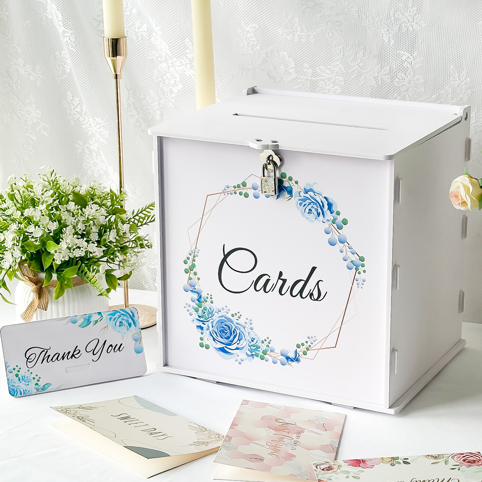 White Wedding Card Box with Lo - đánh giá và giá Card Index Box