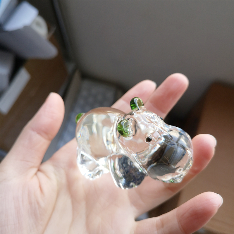 1PC Crystal Hippo Figurine Col - đánh giá và giá Paper Weight Crystal
