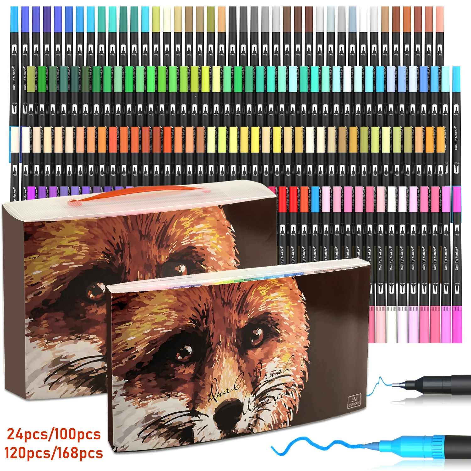 Dual Brush Pens Art Markers, 2 - đánh giá và giá Correction Pen Fine