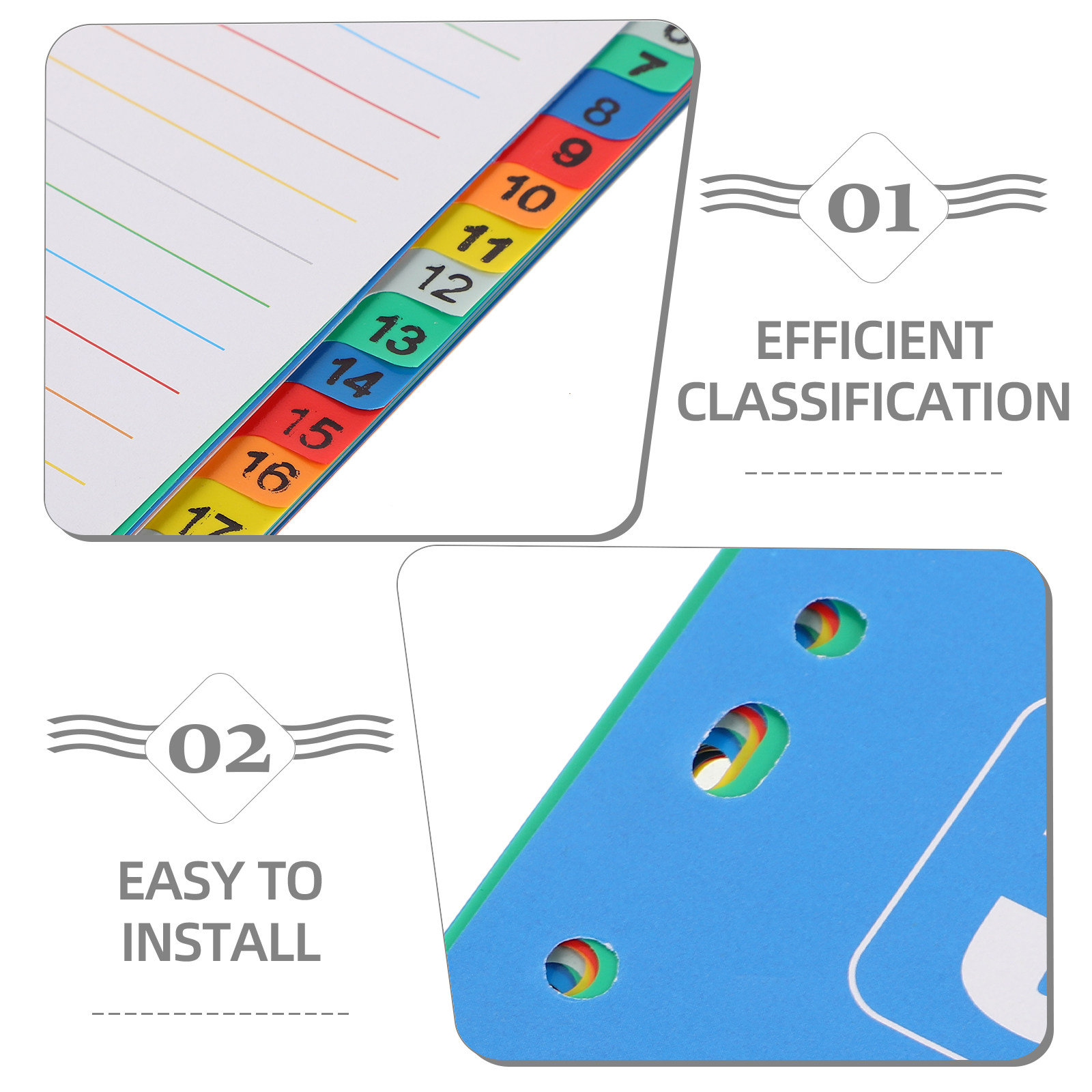 1Set A4 11-Hole PP Index Divid - đánh giá và giá Tab Divider A4