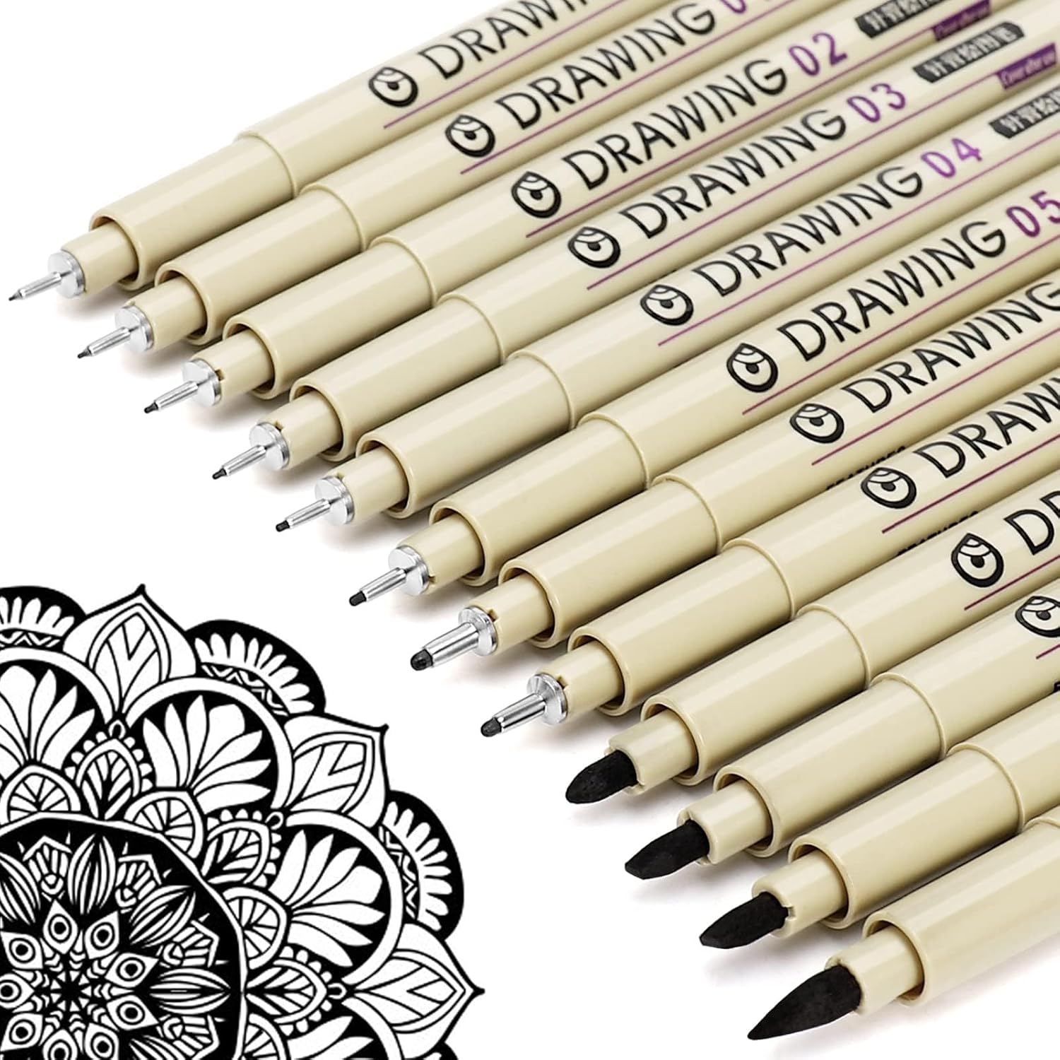 12 Black Fine Line Drawing Pen - đánh giá và giá Archive Box Set