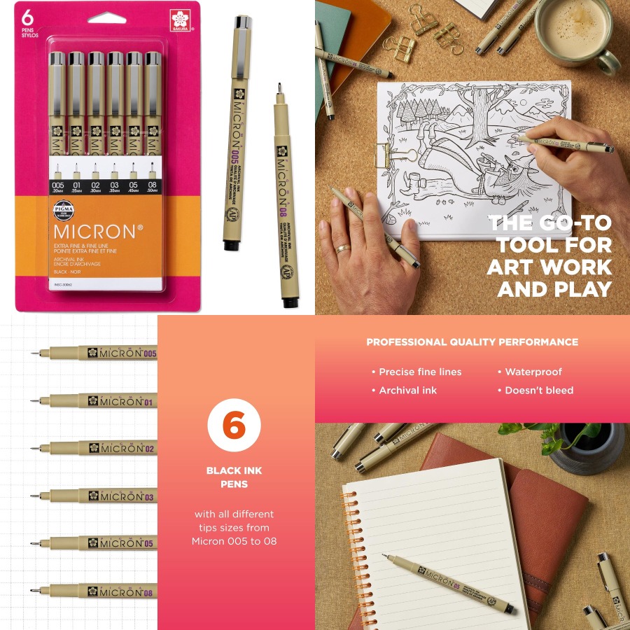 Pigma Micron Fineliner Pens wi - đánh giá và giá Archive Box Set