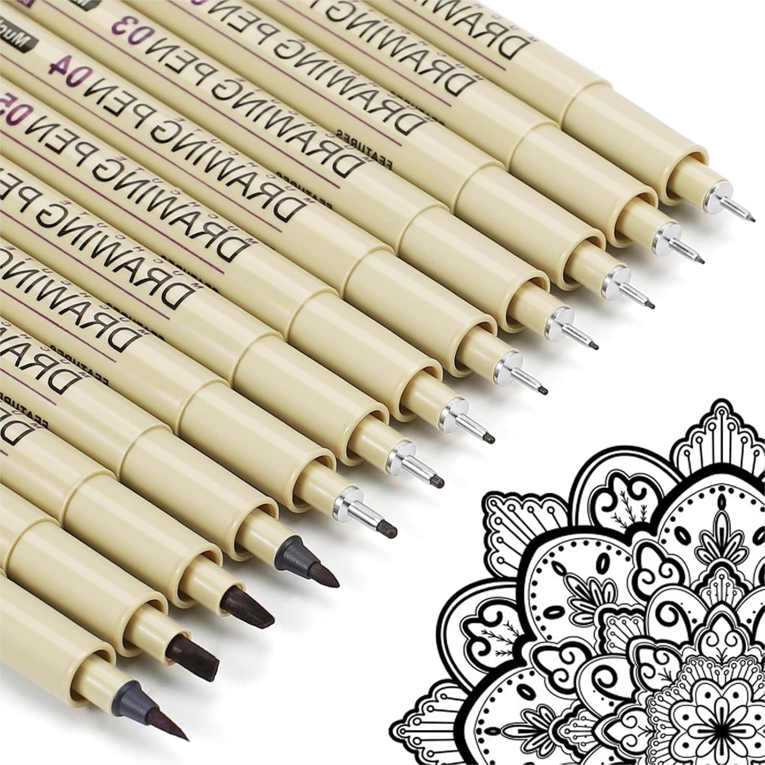 12 Black Micro Fineliner Drawi - đánh giá và giá Archive Box Set