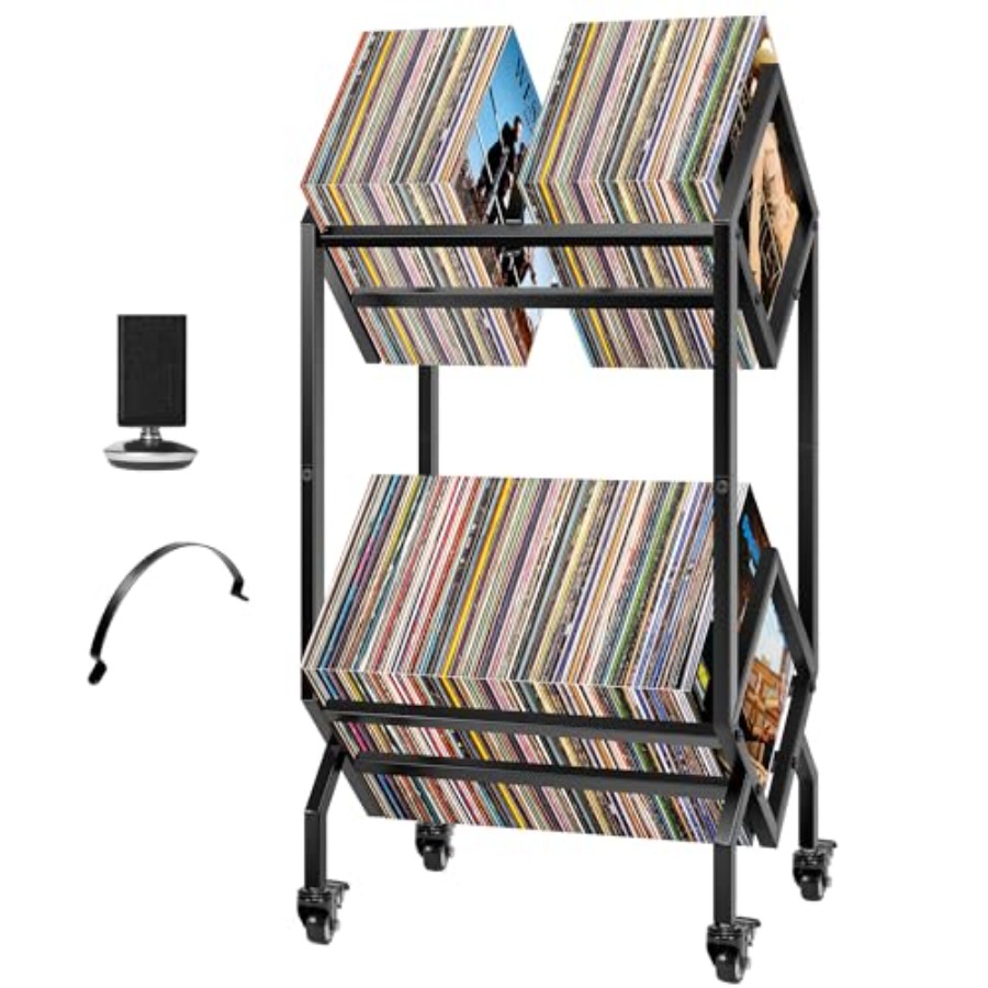 Vinyl Record Storage Rack, 2 T - đánh giá và giá Magazine Holder Rack