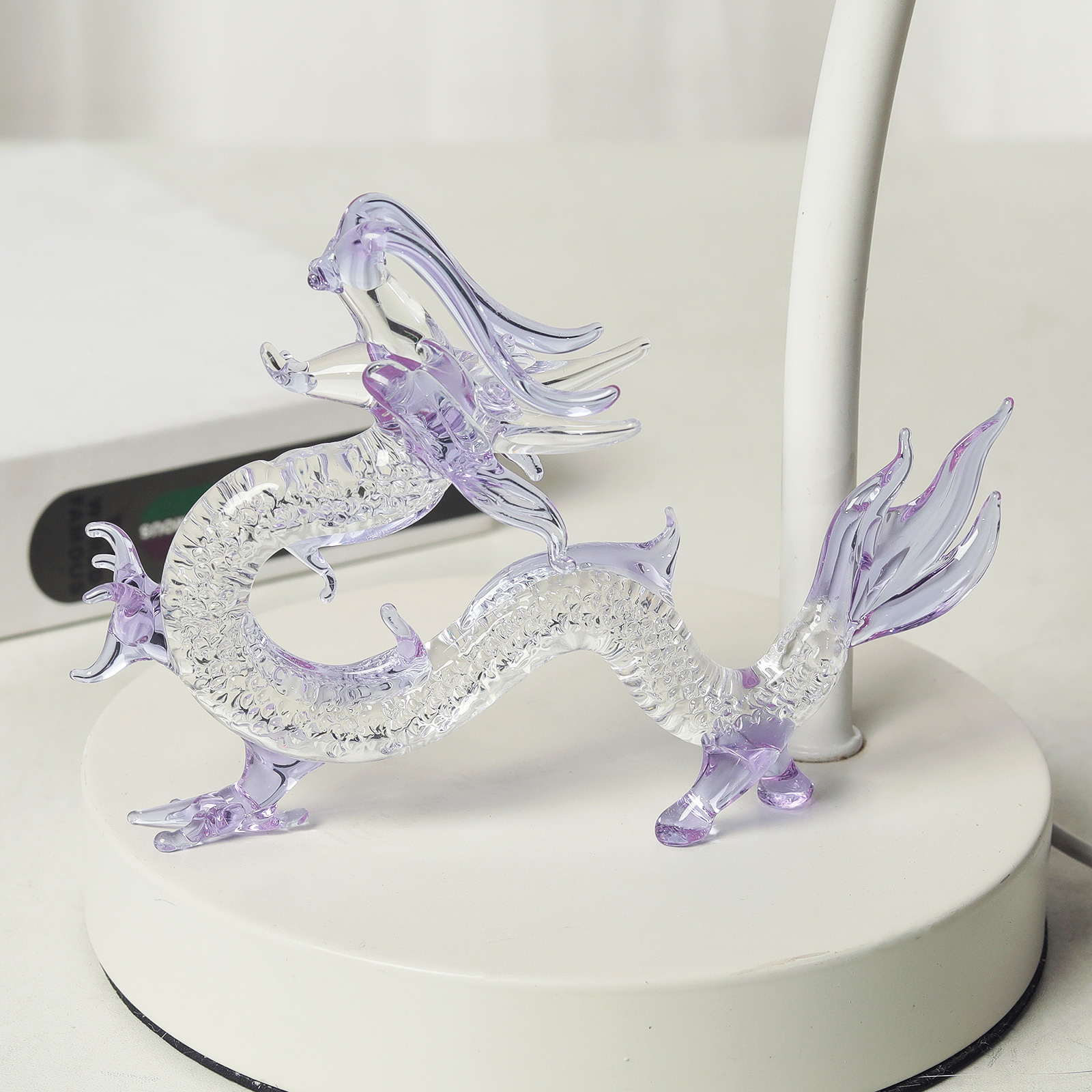Purple Crystal Dragon Figurine - đánh giá và giá Book Weight Glass