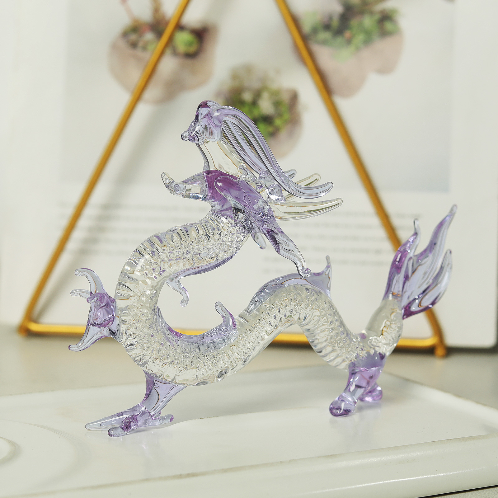 Purple Crystal Dragon Figurine - đánh giá và giá Book Weight Glass