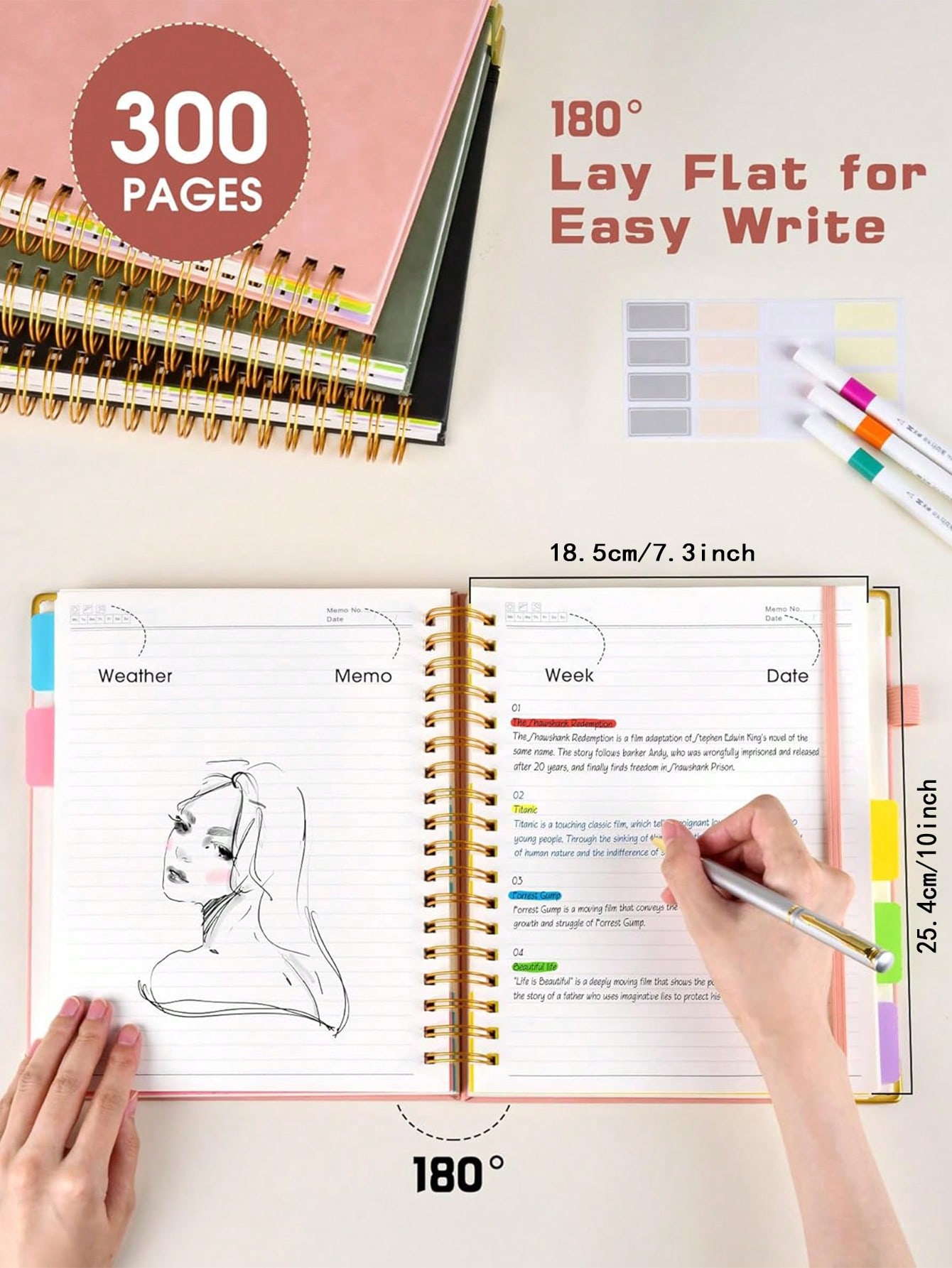 1PC Hardcover Spiral Notebook  - đánh giá và giá Tab Divider A4